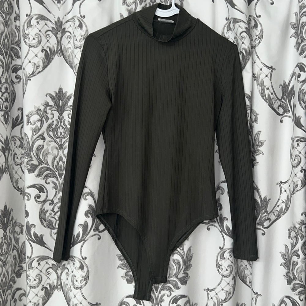 Olive mock neck bodysuit